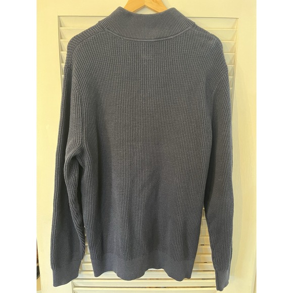 Gap Navy Blue Quarter Zip Pullover Knit Sweater Casual Mens - Size XL - Picture 4 of 4
